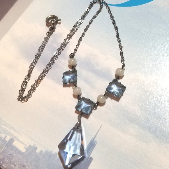 1920s Antique Blue Crystal Necklace ππ¦π - Picture 4 of 6